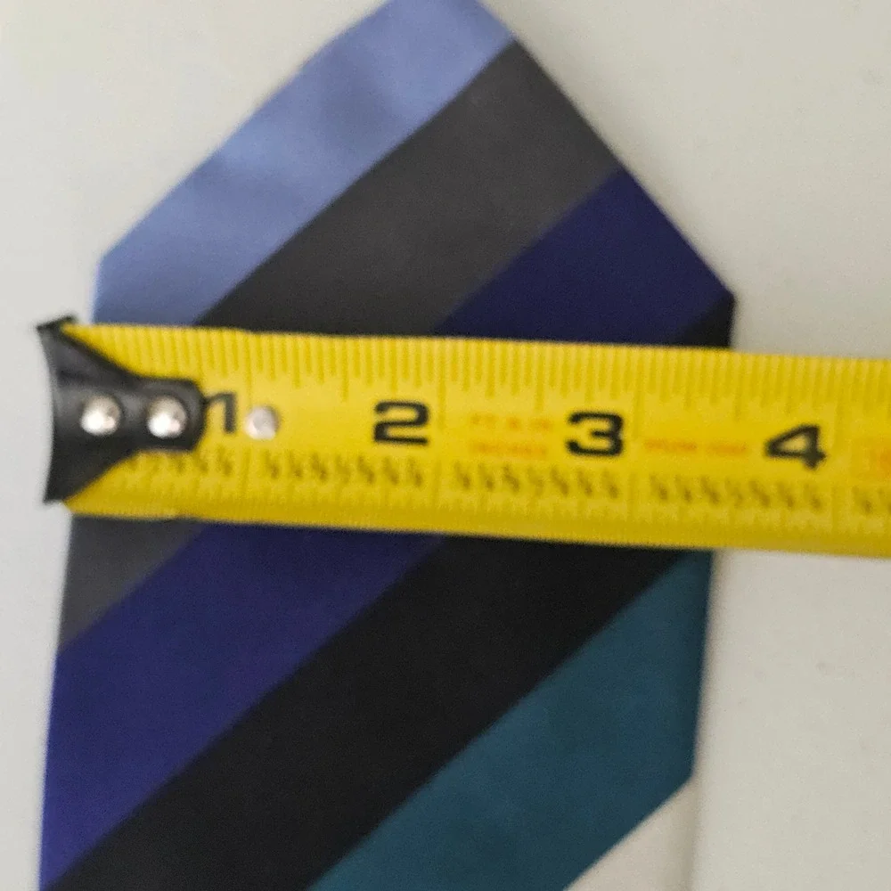 Ben Silver Silk Tie Blue Teal Grey Striped Preppy Ivy‎ League Handmade England